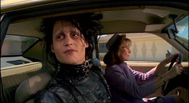 Johhny Depp and Dianne Wiest in a scene from Edward Scissorhands