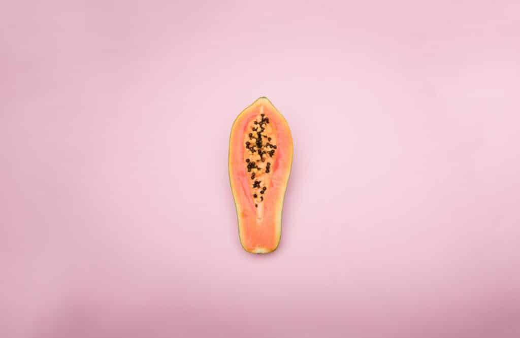 papaya symbolizing the female vagina