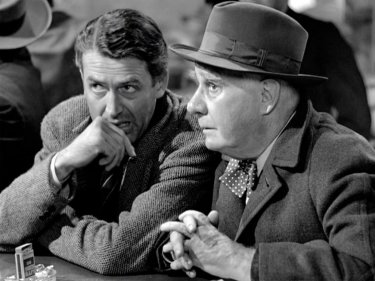 James Stewart and Henry travers in a scene from It's a Wonderful Life